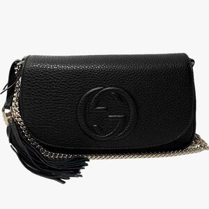Gucci Soho Black Textured Leather Crossbody/ Shoulder Bag